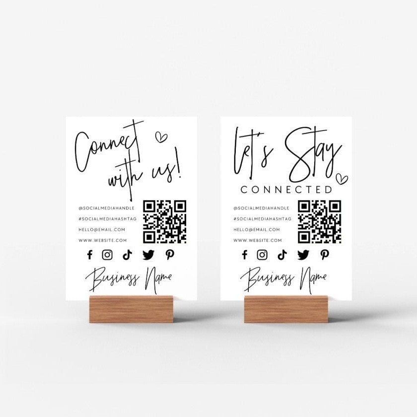 Social Media & QR Code Sign