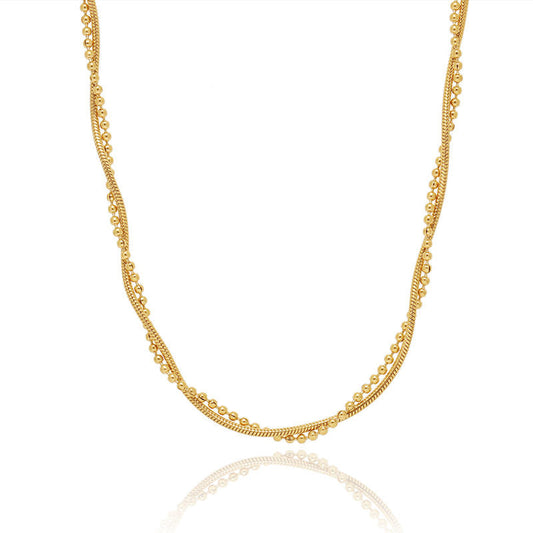 18k Gold Plated Twisted Beaded Chain