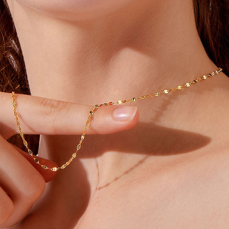 18K Gold Dainty Skinny Glitter Chain