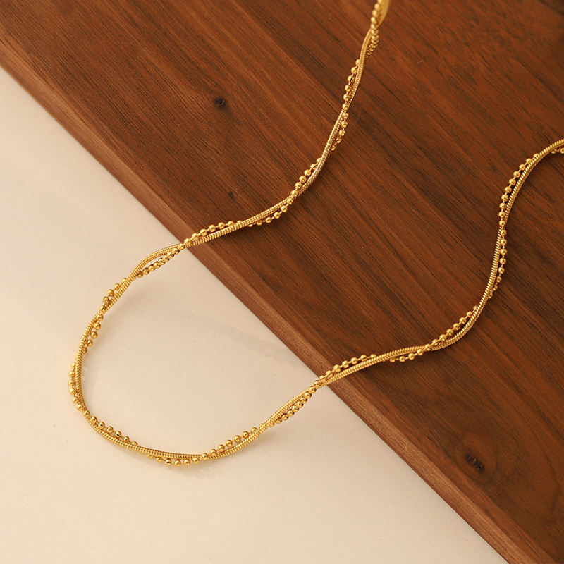 18k Gold Plated Twisted Beaded Chain